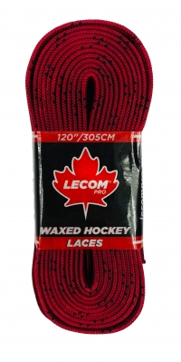 Шнурки хоккейные с пропиткой Lecompro  305 см  (красный)
