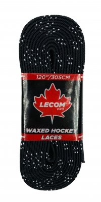 Шнурки хоккейные с пропиткой Lecompro 305 см (черный)